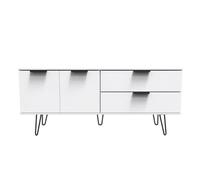Fuji 2 Drawer 2 Door Wide Sideboard In White Matt (Ready Assembled)