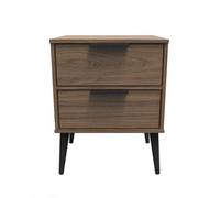 Welcome Furniture Ready Assembled Hirato 2 Drawer Locker - Carini Walnut, Brown