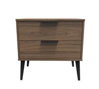 Fuji 2 Drawer Side Table In Carini Walnut (Ready Assembled)