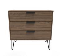Welcome Furniture Ready Assembled Hirato 3 Drawer Chest - Carini Walnut, Brown
