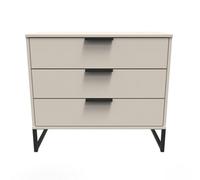 Welcome Furniture Ready Assembled Hong Kong G 3 Drawer Chest In Kashmir Matt, Cream