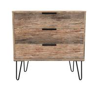 Fuji 3 Drawer Chest In Vintage Oak (Ready Assembled)
