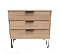Fuji 3 Drawer Chest Of Drawers In Bardolino Oak (Ready Assembled)