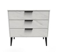 Fuji 3 Drawer Chest Of Drawers In Marble (Ready Assembled)