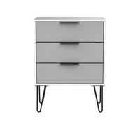 Fuji 3 Drawer Midi Sideboard In Grey Matt & White (Ready Assembled)
