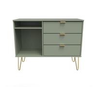 Fuji 3 Drawer Tv Unit In Reed Green (Ready Assembled)