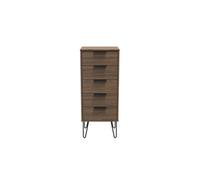 Fuji 5 Drawer Tallboy In Carini Walnut (Ready Assembled)