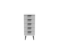 Bergen 5 Drawer Tallboy - Grey & White