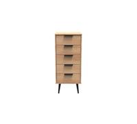 Welcome Furniture Ready Assembled Hirato 5 Drawer Locker - Nabraska Oak, Brown