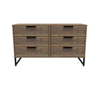 Fuji 6 Drawer Chest In Vintage Oak (Ready Assembled)