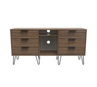 Fuji 6 Drawer Sideboard (Ready Assembled) Ready Assembled 2 U Walnut One Size