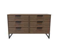 Fuji 6 Drawer Wide Chest (Ready Assembled) Ready Assembled 2 U Walnut One Size