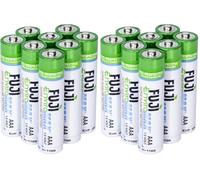 Fuji Enviromax 1.5V Super Alkaline AAA Batteries - No Harmful PVC & Heavy Metals, Long Lasting, Powerful, Triple AAA Batteries (Pack of 16)