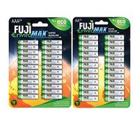 Fuji Enviromax Super Alkaline AAA + AA Batteries Mixed Pack - No Harmful PVC & Heavy Metals, Long Lasting, Powerful Double AA and Triple AAA Batteries Multipack (Pack of 48)