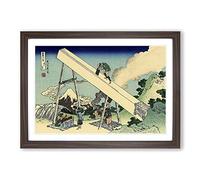 Fuji from The Mountains of Totomi by Katsushika Hokusai Framed Print | A2 Walnut Framed Wall Art | Ready to Hang | Asian Landscape Picture | Living Room Bedroom Lounge Office