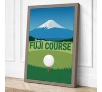 Fuji Golf Minimalist Retro Canvas Wall Art Print 18x12 Inch (46 x 30 cm)