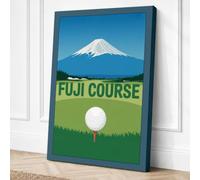 Fuji Golf Minimalist Retro Canvas Wall Art Print 18x12 Inch (46 x 30 cm)