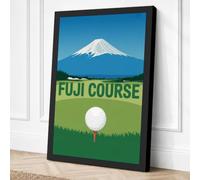 Fuji Golf Minimalist Retro Canvas Wall Art Print 18x12 Inch (46 x 30 cm)