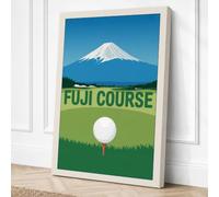 Fuji Golf Minimalist Retro Canvas Wall Art Print 24x16 Inch (61 x 41 cm)