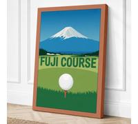 Fuji Golf Minimalist Retro Canvas Wall Art Print 30x20 Inch (76 x 51 cm)