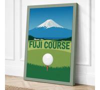 Fuji Golf Minimalist Retro Canvas Wall Art Print 36x24 Inch (91 x 61 cm)