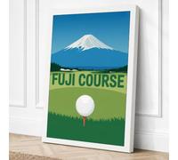Fuji Golf Minimalist Retro Canvas Wall Art Print 36x24 Inch (91 x 61 cm)