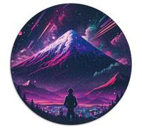 Fuji Jigsaw Puzzles 1000 Pieces for Adults Round Puzzles 1000 Pieces for Adults Brain Challenge Gift, Educational Activity for Teenagers 67.5x67.5cm