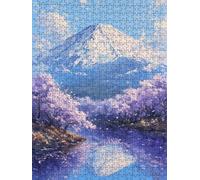 Fuji Mountain Cherry Blossoms Jigsaw Puzzle 6000 Piece, Puzzles for Adults 6000, The Impossible Challenge, Jigsaw Puzzle Games Classic Educational, Wooden Puzzles, for Wall Decoration Gift FNKL1-348