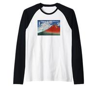 Fuji Mountains in Clear Weather by Katsushika Hokusai (1831) Raglan Baseball Tee