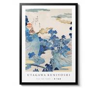 Fuji no Yukei by Utagawa Kuniyoshi, Traditional Japanese Ukiyo-e Wall Art, Woodblock Landscape Print, Cultural Decor Poster, Mountain and Village Scene Gift, Archival Matte, 50x70cm (Framed) - 50x70cm