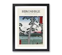 Fuji On The Left Of Tokaido Road By Utagawa Hiroshige Exhibition Museum Asian Japanese Framed Wall Art Print, Ready to Hang Picture for Living Room Bedroom Home Office Décor, Black A4 (34 x 25 cm)