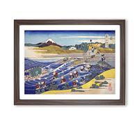 Fuji Seen From Kanaya By Katsushika Hokusai Asian Japanese Framed Print | A3 Walnut Framed Wall Art | Ready to Hang | Asian Landscape Picture | Living Room Bedroom Lounge Office