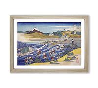 Fuji Seen from Kanaya by Katsushika Hokusai Framed Print | A2 Oak Framed Wall Art | Ready to Hang | Asian Landscape Picture | Living Room Bedroom Lounge Office