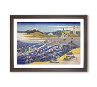 Fuji Seen from Kanaya by Katsushika Hokusai Framed Print | A2 Walnut Framed Wall Art | Ready to Hang | Asian Landscape Picture | Living Room Bedroom Lounge Office