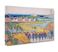 Fuji Seen In The Distance By Katsushika Hokusai Asian Japanese Canvas Wall Art Print Ready to Hang, Framed Picture for Living Room Bedroom Home Office Décor, 30x20 Inch (76x50 cm)