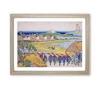 Fuji Seen In The Distance By Katsushika Hokusai Asian Japanese Framed Wall Art Print, Ready to Hang Picture for Living Room Bedroom Home Office Décor, Oak A3 (46 x 34 cm)
