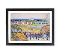 Fuji Seen In The Distance By Katsushika Hokusai Asian Japanese Framed Wall Art Print, Ready to Hang Picture for Living Room Bedroom Home Office Décor, Black A3 (46 x 34 cm)