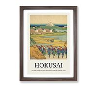 Fuji Seen In The Distance By Katsushika Hokusai Exhibition Museum Asian Japanese Framed Wall Art Print, Ready to Hang Picture for Living Room Bedroom Home Office Décor, Walnut A2 (64 x 46 cm)