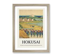 Fuji Seen In The Distance By Katsushika Hokusai Exhibition Museum Asian Japanese Framed Wall Art Print, Ready to Hang Picture for Living Room Bedroom Home Office Décor, Oak A4 (34 x 25 cm)