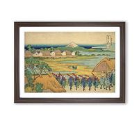 Fuji Seen in The Distance by Katsushika Hokusai Framed Print | A2 Walnut Framed Wall Art | Ready to Hang | Asian Landscape Picture | Living Room Bedroom Lounge Office