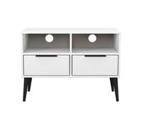 Fuji Small 2 Drawer Media Unit In White Matt (Ready Assembled)