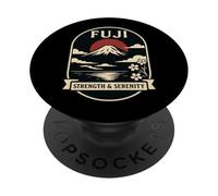 Fuji Strength & Serenity Retro Japan Emblem PopSockets Adhesive PopGrip