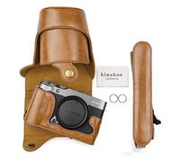 FUJI X-A7 Case, kinokoo PU Leather Camera Case for Fujifilm X-A7 and 15-45mm/16-50mm Lens with Shoulder Strap FUJI X-A7 Protective Case Bag (Brown for X-A7)