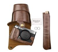 FUJI X-A7 Case, kinokoo PU Leather Camera Case for Fujifilm X-A7 and 15-45mm/16-50mm Lens with Shoulder Strap FUJI X-A7 Protective Case Bag (Coffee for X-A7)