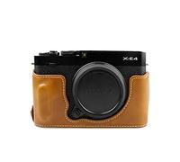 Fuji XE4 Case, MUZIRI KINOKOO Protective Case Compatible for Fujifilm X-E4/ XE4 Camera - PU Leather Half Case with Bottom Opening Semi-closed Case -Brown