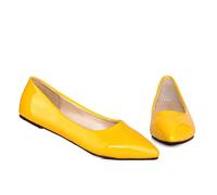 Fujian Friday Comfortable Flat Heel Woman Flats Spring autumn Female Ballet Shoes pointed Toe red Nude Red Blue Casual Work Loafer Shoe Women-yellow,4.5