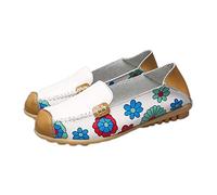 Fujian Friday Ladies Mother Women Female Shoes Flats Soft Spring Autumn Flowers Slip On Plus Size 42 43 44-white,39