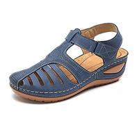 Fujian Friday Premium Orthopedic Sandals Women Bunion Corrector Platform Walking Sand Ladies Wedge Sandals Female Beach Shoes Women-Blue,37