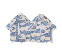 Fujian Friday Zomer gefrituurd street fashion print nieuwe persoonlijkheid casual heren shirt-white,2XL
