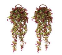 FUJIE 2 Pcs Artificial Ivy Vine Artificial Plants Fake Ivy Hanging Garland Trailing Bracket plant for Outdoor Indoor Hanging Basket Decor